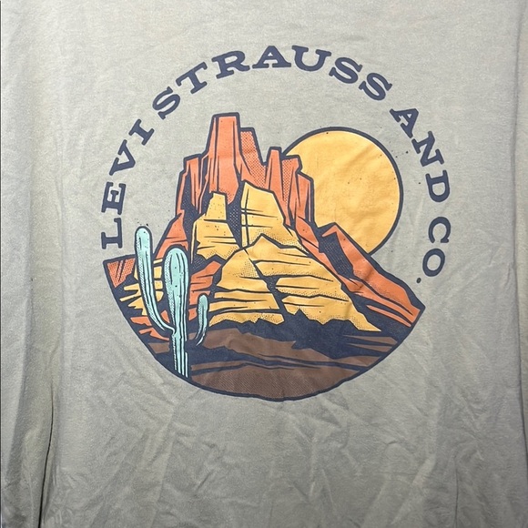 Levi's Other - Levi's Gray Graphic Tee with Orange and Brown Design